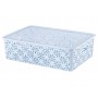 Корзинка с крышкой 7,5 л 35*24,5*10,5 см "Ромашки" голубая (модель 512133)