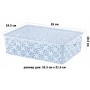 Корзинка с крышкой 7,5 л 35*24,5*10,5 см "Ромашки" голубая (модель 512133)