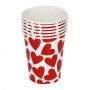 Набор стаканов бумажных, с фольгированным слоем, с сердечками, 2 цвета, красный, розовый, 230 г