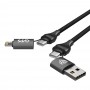 BY Киря Кабель для зарядки Diverse 4в1 USB/iP/microUSB/Type-C, 1м,  3А, PD 65W, тканевый, черный