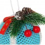 СНОУ БУМ Подвеска шар с декором из хвои 8 см, голубой, пенопласт, пластик