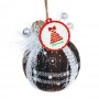 СНОУ БУМ Подвеска шар с еловым декором, 8см, пластик, текстиль, 5 дизайнов