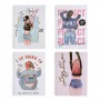 Записная книжка на спирали, 14,5x21см, 58 л., 4 дизайна, Девушки