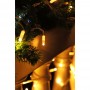 Гирлянда уличная вьюн 10 м BY, 100 LED ламп, свечение шампань, ПВХ белый, мерцание белым, коннект, 220В, IP65