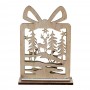 СНОУ БУМ Сувенир в виде подарка 11x16x4 см, дерево, 3 дизайна, арт 2