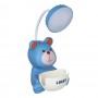 Светильник LED "3 в 1" Мишка, подставка д/тел. и ручек, точилка с конт., ABS, 10х10х24,5см, USB, 3 дизайна