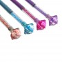 Ручка шариковая с кристаллами внутри, колпачок в форме кристалла, 16см, пластик, 4 цвета корпуса