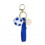 Брелок 3,7х4,1см, "Футбольный мяч", пластик, металл. кольцо, петля, декор в форме медали, 3 цвета