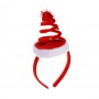 СНОУ БУМ Ободок карнавальный "Шапка Санты", полипропилен, полиэстер, диаметр 12 см, цвет красный
