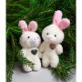Брелок Кролик нежный с сердечком, полиэстер, полипропиленовый хлопок, 15см, 2 дизайна
