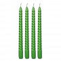 LADECOR Набор витых свечей, 4 шт, 25 см, цвет зеленый перламутр.