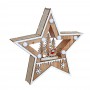 СНОУ БУМ Сувенир в виде звезды с LED подсветкой, дерево, пластик, 26x4 см