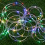 INBLOOM Гирлянда-шнур на солнечной батарее, 10м, 100LED, мульти, 8 реж, ПВХ прозрач., 1.2V AA 600mAh