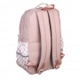 Рюкзак подростковый 45x30x20см, 2 отд., 5 карм., ручка из иск.кожи, нашивка, подвеска, ПЭ, розовый