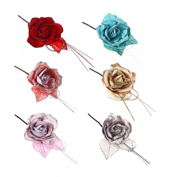 Украшение декоративное в виде розы, 38x12см, 6 цветов