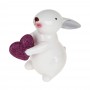 СНОУ БУМ Фигурка Кролик с фиолетовым сердечком, доломит, 10,3x5x9,5см