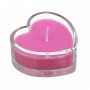 LADECOR Набор свечей в стеклянном подсвечнике в виде сердца, 2 шт, парафин, цвет розовый