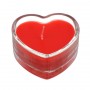 LADECOR Набор свечей в стеклянном подсвечнике в виде сердца, 2 шт, парафин, цвет красный