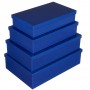 Наборы прямоугольных коробок 4 в 1 "Кобальт", 30x20x8-24x14x5см, ПП-2850, бумага