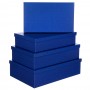 Наборы прямоугольных коробок 4 в 1 "Кобальт", 30x20x8-24x14x5см, ПП-2850, бумага