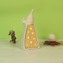 СНОУ БУМ Фигурка в виде Деда Мороза с подсветкой, керамика, дерево, пластик, 17x7,5x5 см