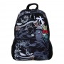 Рюкзак подростковый 40х30х15см, 1 отд., 4 кармана (1 на спинке), ПЭ, пулеры из силикона, "Графити"