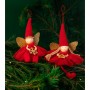 СНОУ БУМ Сувенир новогодний подвеска в виде девочки, 12x5x20 см, цвет красный, 2 дизайна