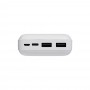 FORZA Аккумулятор мобильный, 20000 мАч, 2xUSB-A, 1xUSB-C, 1xMicro-USB, 10W, 2A, пластик, белый
