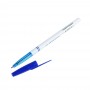 ClipStudio Ручка шариковая синяя, с белым корпусом, линия 0,7 мм, с индивидуальной маркировкой