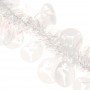 СНОУ БУМ Мишура белая с перламутром, декор "олени", 9x200 см, ПВХ
