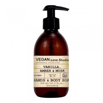 Парфюмированное мыло для рук и тела VEGAN.Love.Studio «Vanilla, Amber, Musk», 300мл
