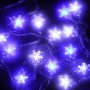 Гирлянда с насадкой Снежинка 3 м СНОУ БУМ, 15 LED ламп, свечение BW (бело/синий), авторежим, коннектор, 220В