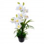 INBLOOM Цветок искусственный Орхидея 60см в кашпо, латекс, пластик, бамбук