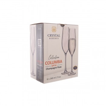 Набор фужеров для шампанского Crystalite Bohemia COLUMBA OPTIC 260 мл (6 шт)