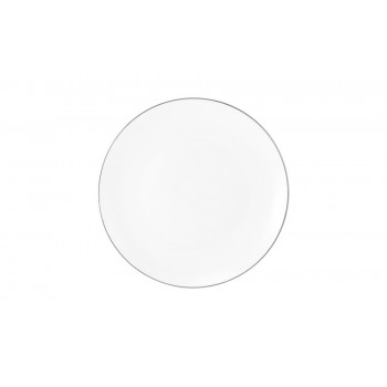 Тарелка десертная, 19 см, фарфор P, белая, с серебристым кантом, White Platinum