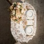 СКАТЕРТЬ ОВАЛЬНАЯ " ROYAL GARDEN" 140Х180СМ ,БЕЛЫЙ ,100% ХЛОПОК ,ТВИЛ С ПРОПИТКОЙ