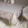 СКАТЕРТЬ "ИРИСЫ" 160Х220СМ ,СЕРЫЙ, 100% ХЛОПОК,ТВИЛ ПРОПИТКА