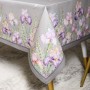 СКАТЕРТЬ "ИРИСЫ" 140Х180СМ ,СЕРЫЙ, 100% ХЛОПОК,ТВИЛ ПРОПИТКА