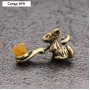 Сувенир кошельковый  "Мышка с полной ложкой", с натуральным янтарём