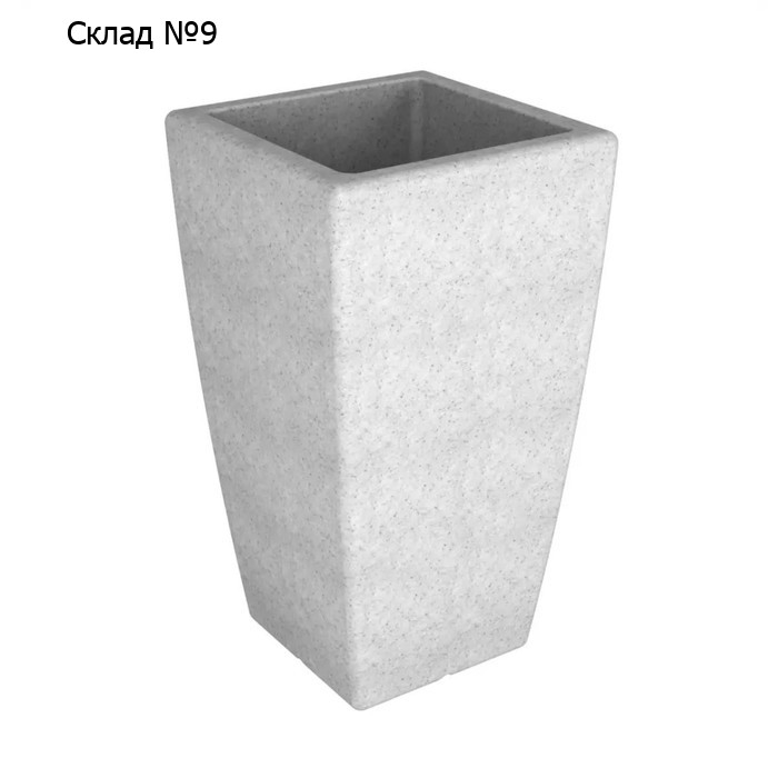 Кашпо Flox, 50 × 50 × 90 см, объём 57 л, цвет белый гранит