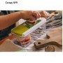Овощерезка - шинковка со сменными насадками и контейнером Доляна Fresh Cook,, 6 насадок, 14×12.5×38.1 см, белая, зелёная