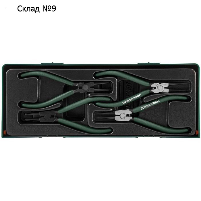 Набор щипцов для стопорных колец Jonnesway AG010002SC, 4 предмета