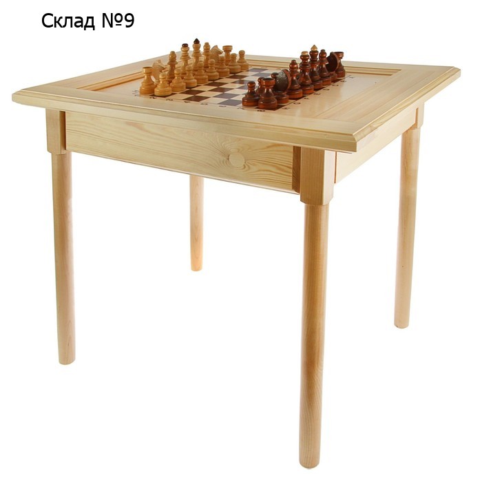 Шахматный стол 80 х 60 х 72 см, игровое поле 35.5 х 35.5 см, клетка 4.4 х 4.4 см, без фигур