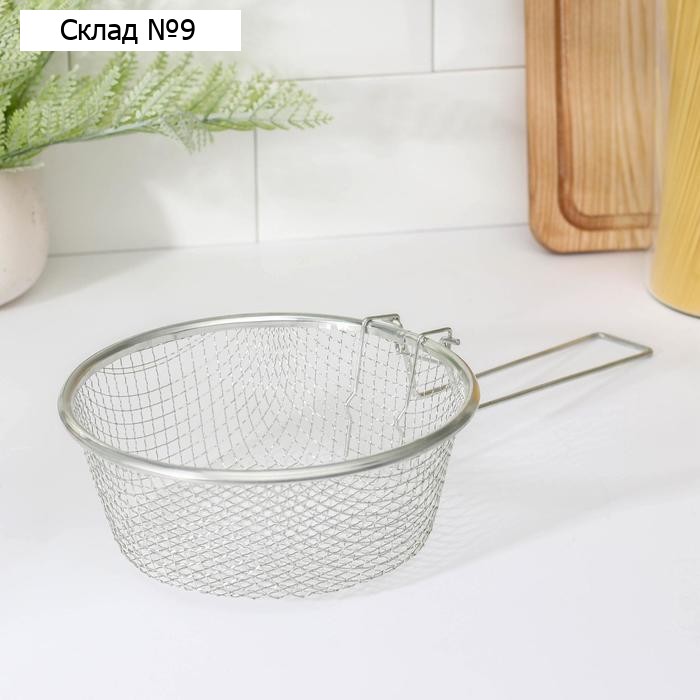 Фритюрница Доляна, d=18 см, съёмная ручка, цвет серебристый