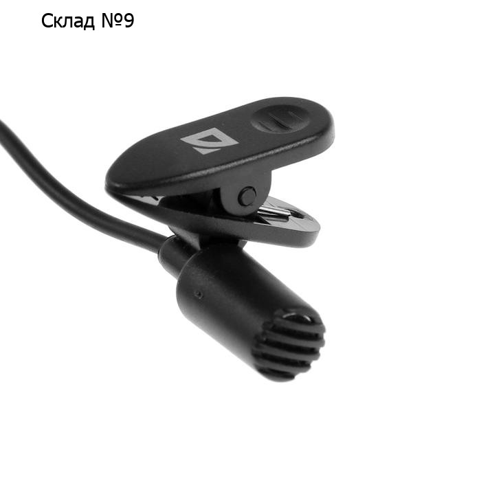 Микрофон Defender MIC-109, компьютерный, на прищепке, кабель 1.8 м, черный