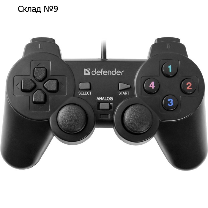 Геймпад Defender Omega USB, проводной, вибрация, для PC, USB, черный