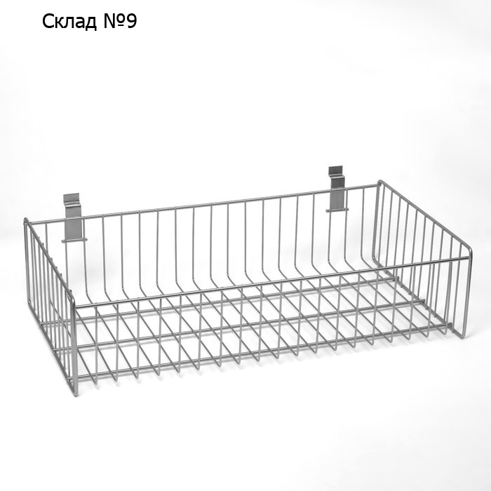 Полка-корзина для экономпанелей, 60×30×15 см, цвет хром