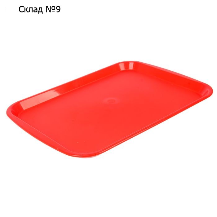Поднос SparkPlast, пластик, 43×31.2×2.3 см, красный