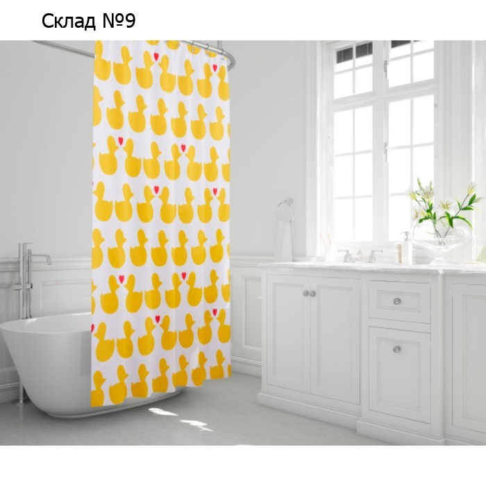 Штора для ванной Bacchetta Bath Duck, 180 х 200 см, цвет жёлтый