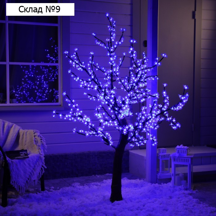 Светодиодное дерево «Сакура» 1.8 м, 768 LED, постоянное свечение, 220 В, свечение синее